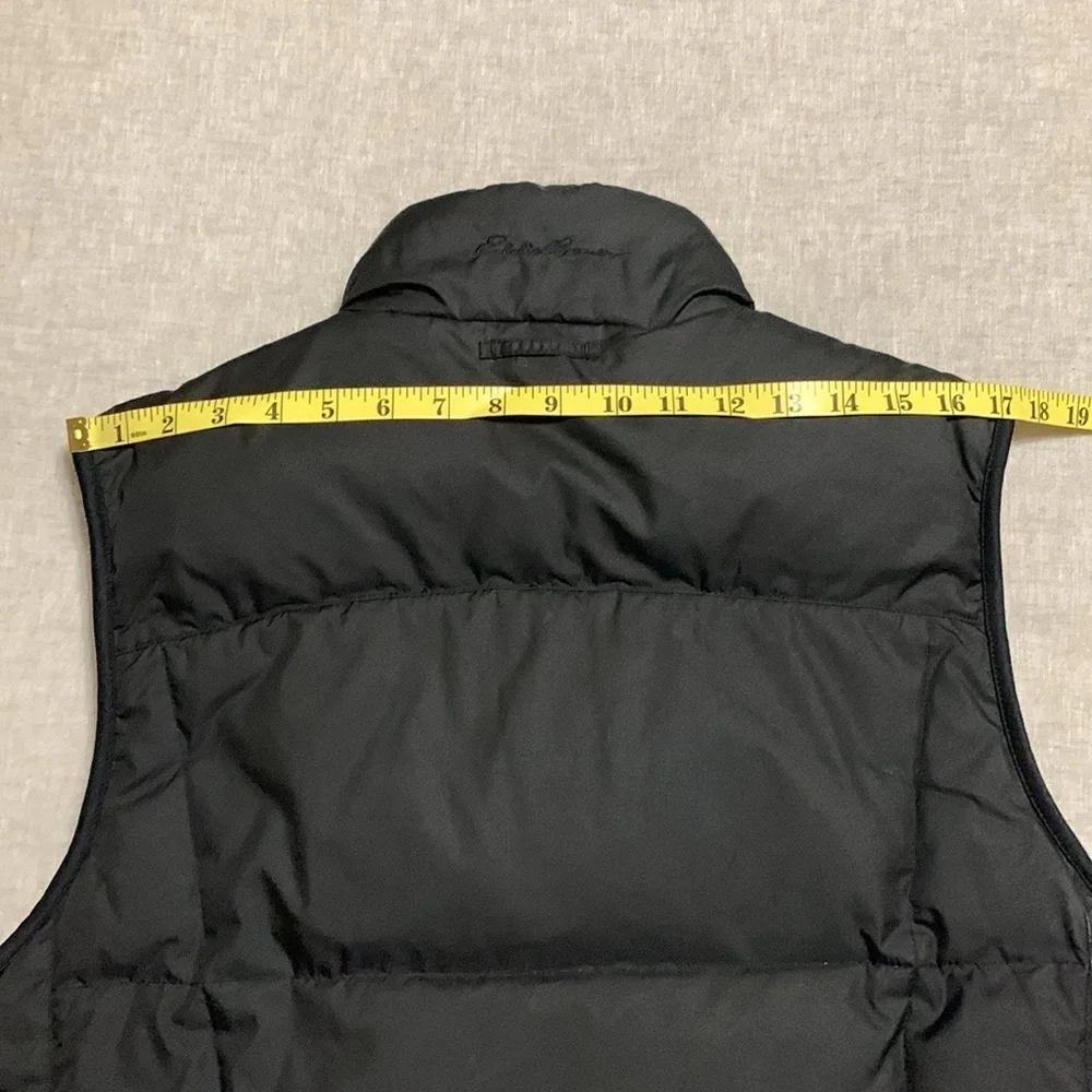 Eddie Bauer Men's Premium Goose Down Black Small Puffer Zip-Up Vest Gorpcore